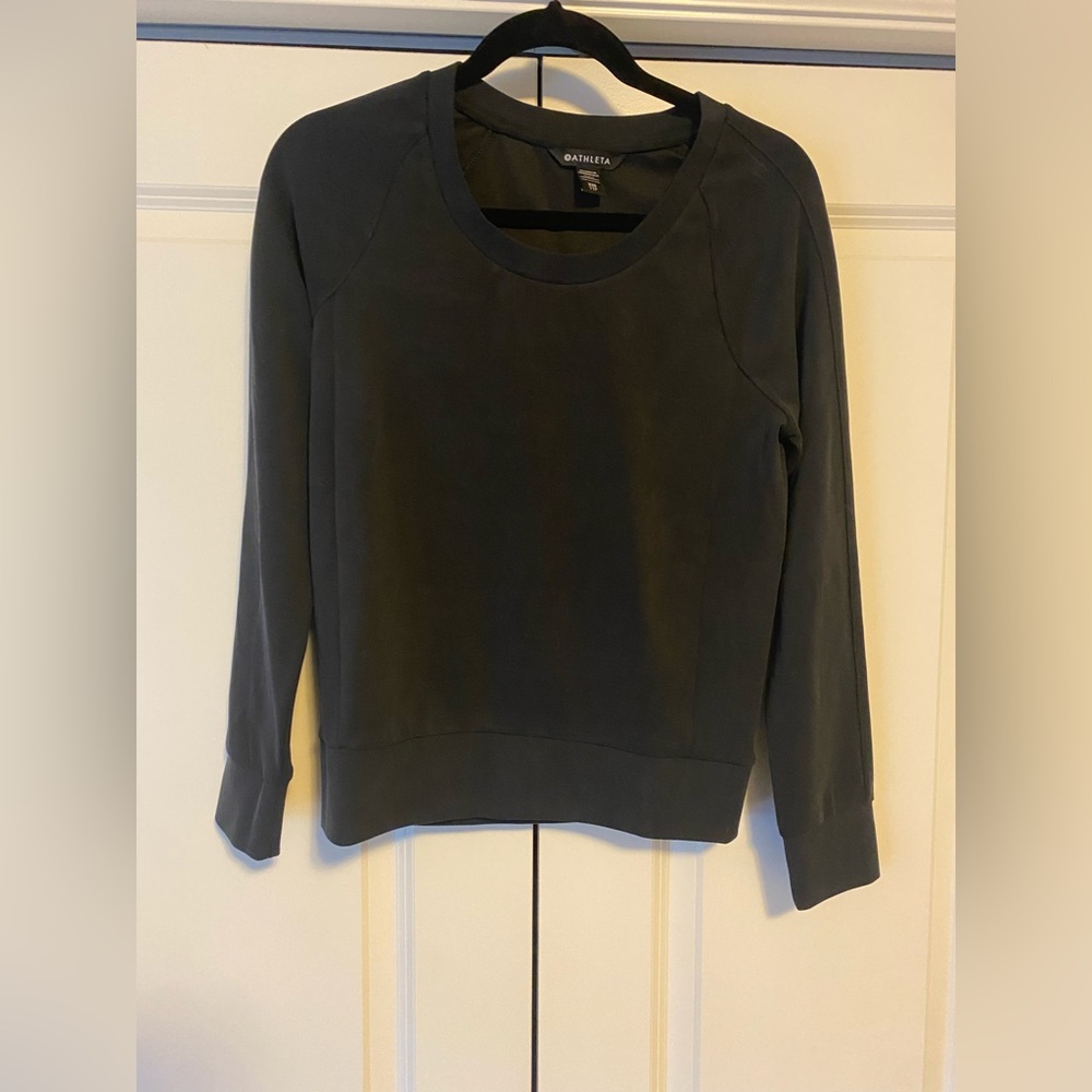 Athleta Seasoft Scoopneck Sweatshirt- XXS Black